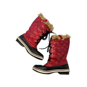 Sorel Red and Black Winter Boots